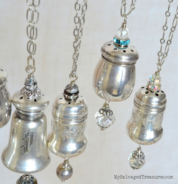 repurposed salt and pepper shaker necklaces upcycled