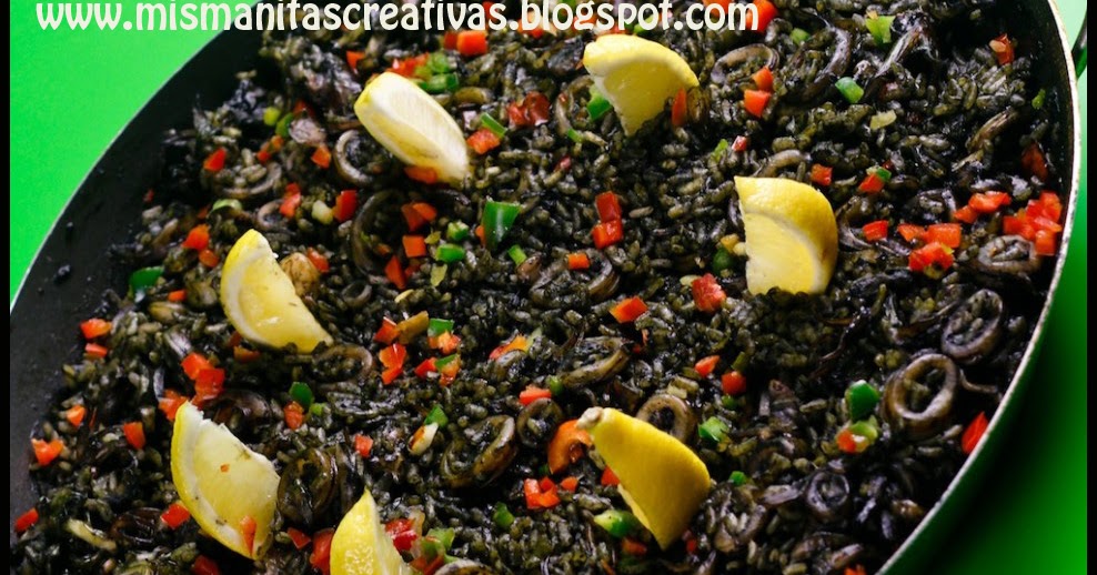 Receta como hacer paella de arroz negro Mis Manitas Creativas