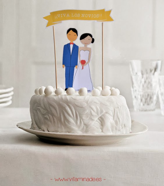 cake toppers ilustracion muñecos para tarta de boda originales