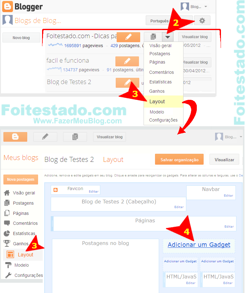Para colocar gadget no blog do blogger passos para colocar gadget html javascript no blog do blogger