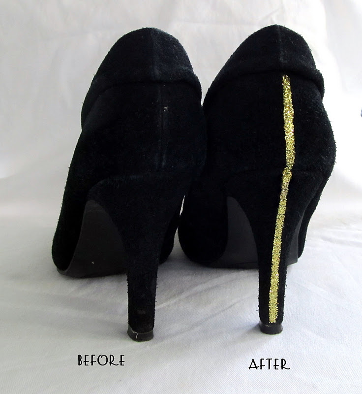 WobiSobi Toe the Line with glitter DIY Holiday Shoes.