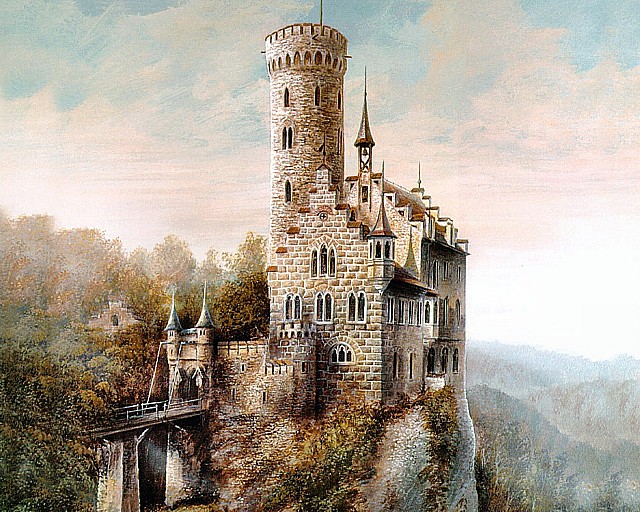 Art Now and Then: Castle Paintings, castle art 