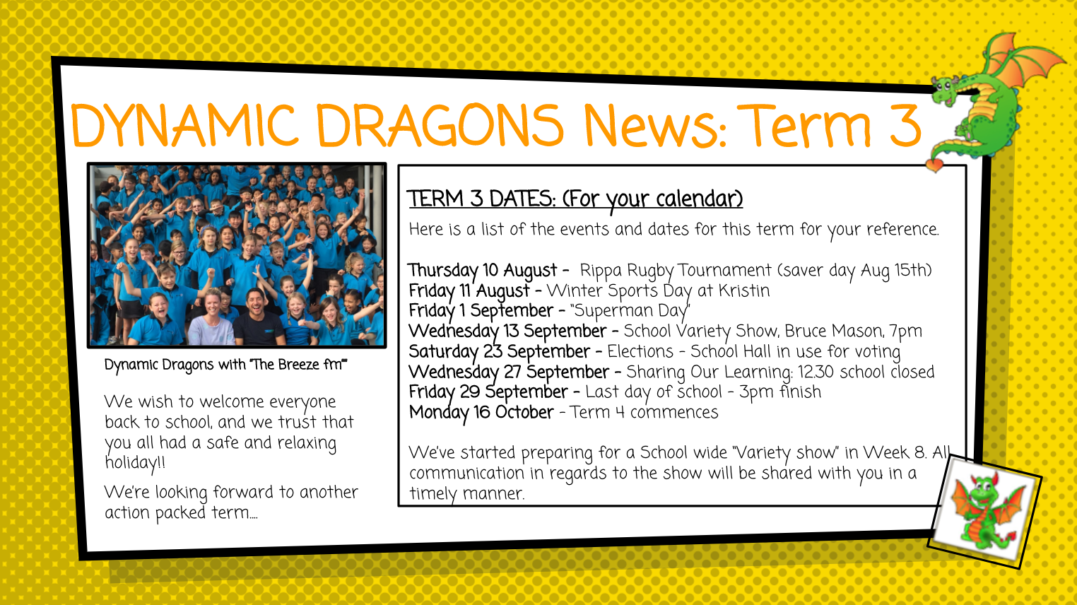 DYNAMIC DRAGONS TERM 3 NEWS