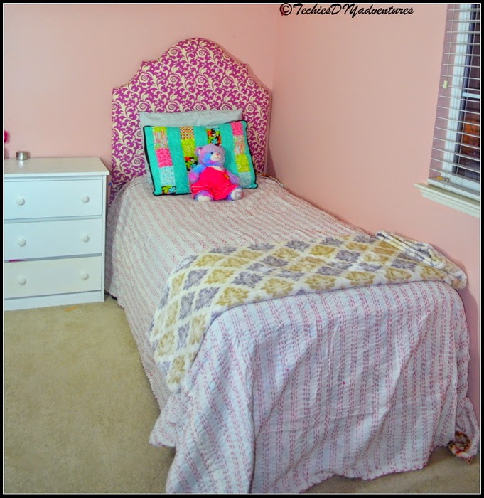 DIY Fabric Upholstered Twin Head board Techie's DIY Adventures