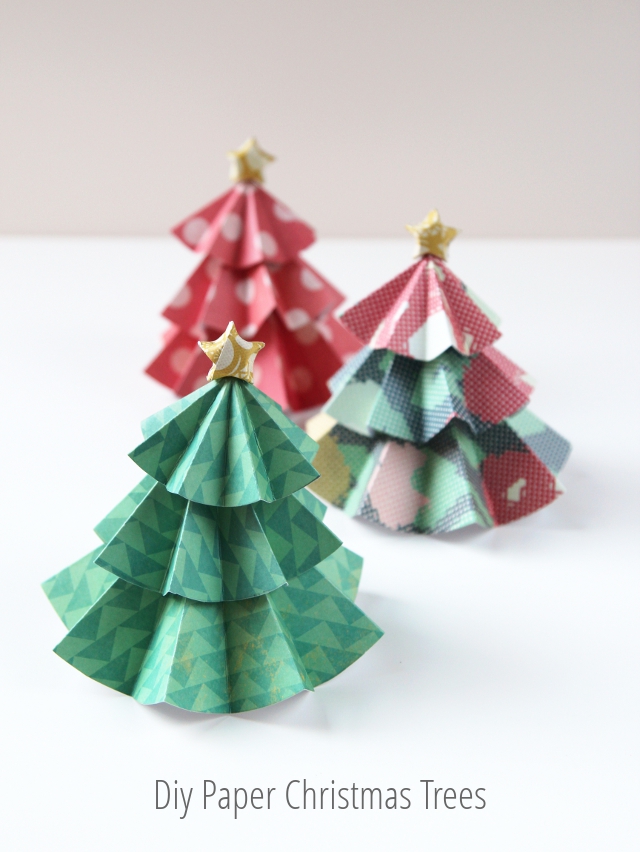 diy paper christmas trees topped with origami stars diy paper christmas trees topped with origami stars