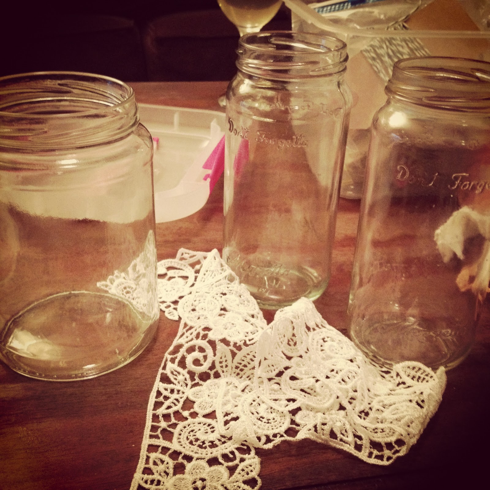 Crafternoon Delight lace candles!