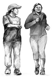 Walking Running Gals - Source: National Institute of Health - http://www.niddk.nih.gov/health-information/health-topics/Diabetes/physical-activity-diabetes/Pages/physical-activity-diabetes.aspx