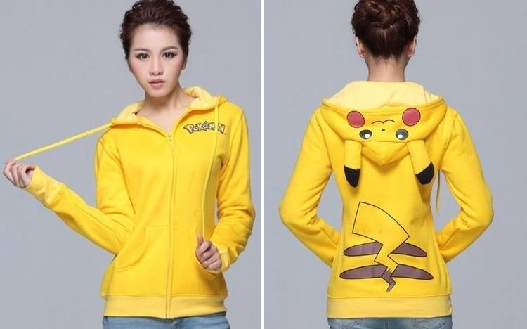 blusa de frio do pikachu feminina