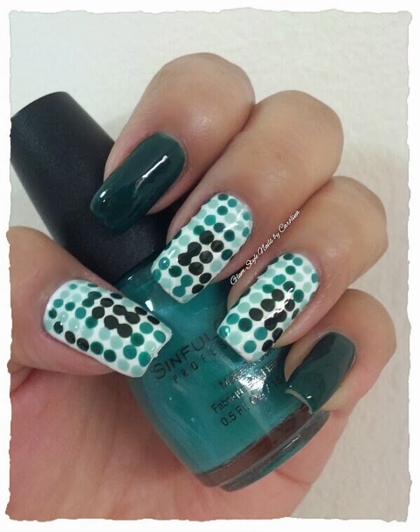 Glam Style Nails by Carolina: GREEN POLKA DOTS INSPIRED IN A DRESS