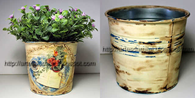 Vaso pintado com tintas Chalky da Decoart Vaso pintado com tintas Chalky da Decoart