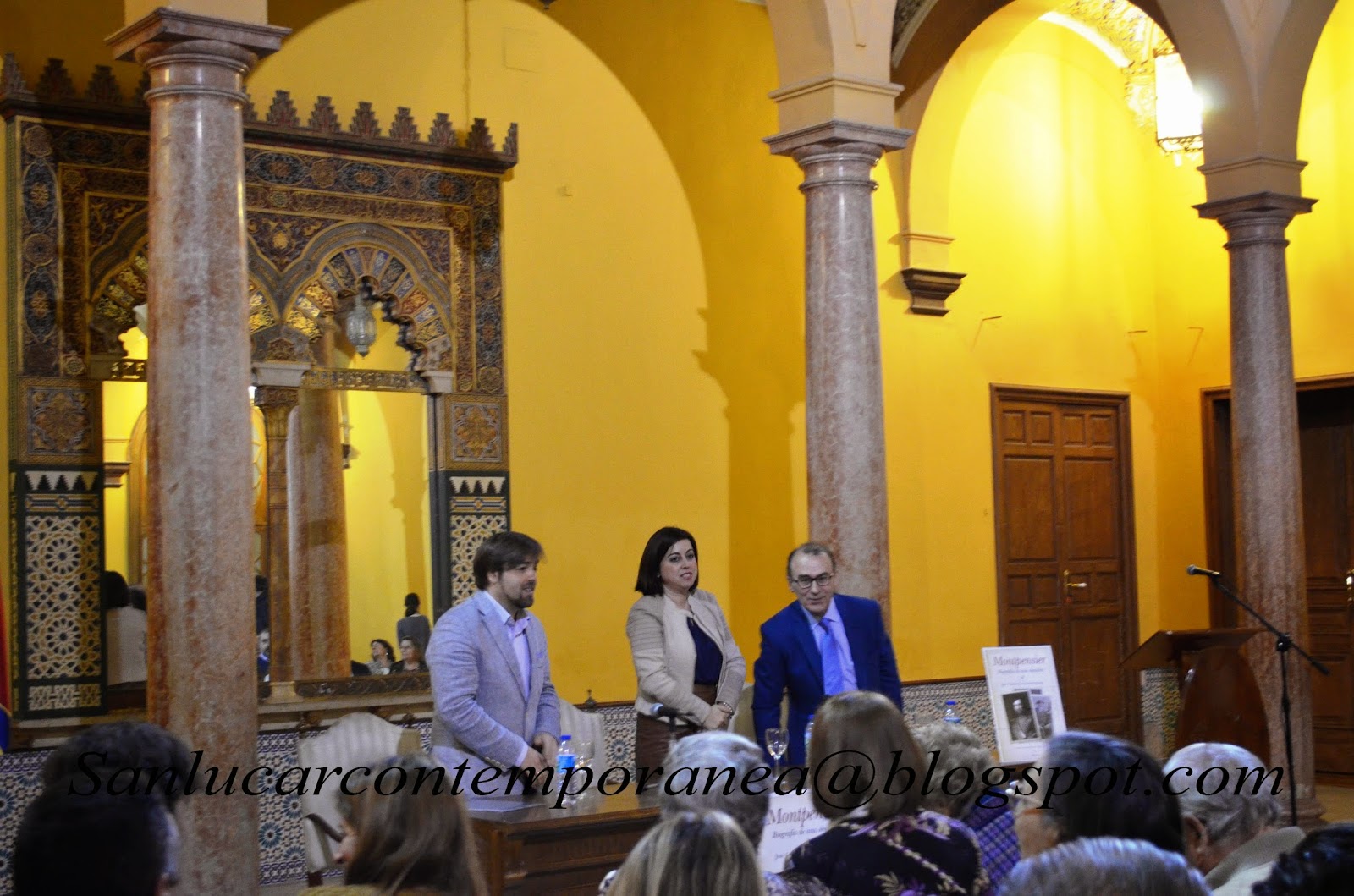 D. José Carlos García Rodriguez junto a Dª Milagrosa Gordillo y D. José Mª Hermoso (Foto.Sanlucarcontemporanea)
