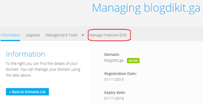 cara mengatur dns freenom