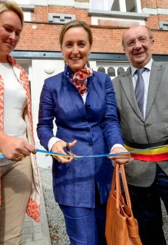 Belgian's Prince Laurent and Princess Claire attends the inauguration of the 100th renovated housing of "Renovassistance" in Anderlecht, Brussels, 30.09.2014