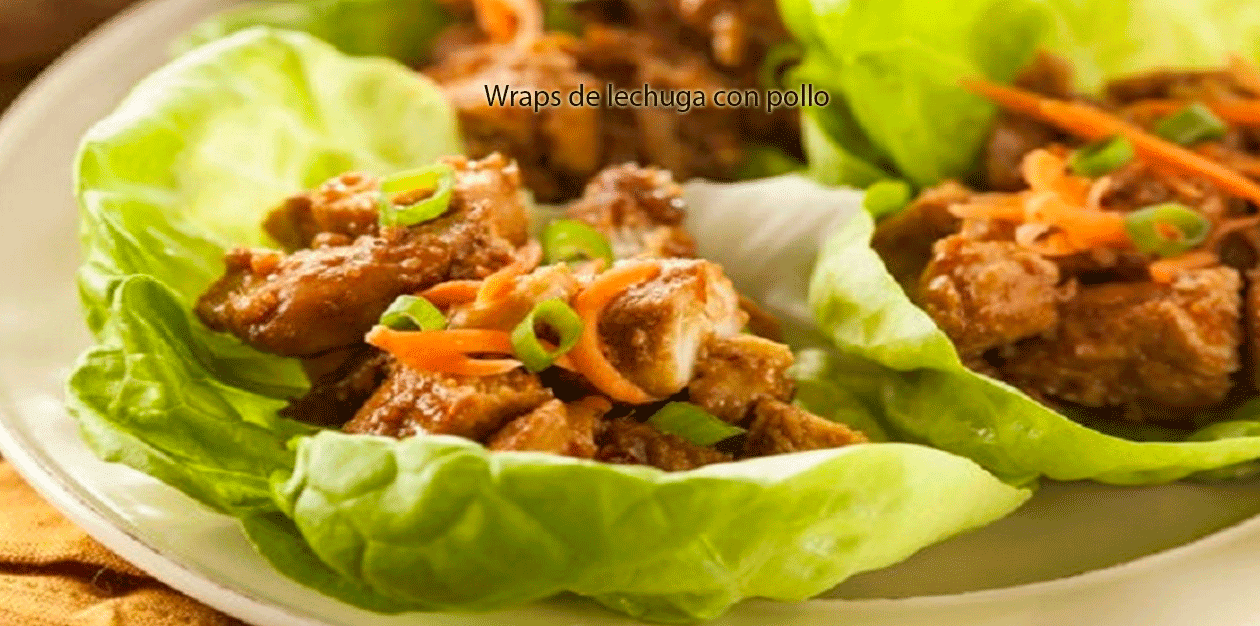 Wraps de lechuga con pollo Recetas fáciles