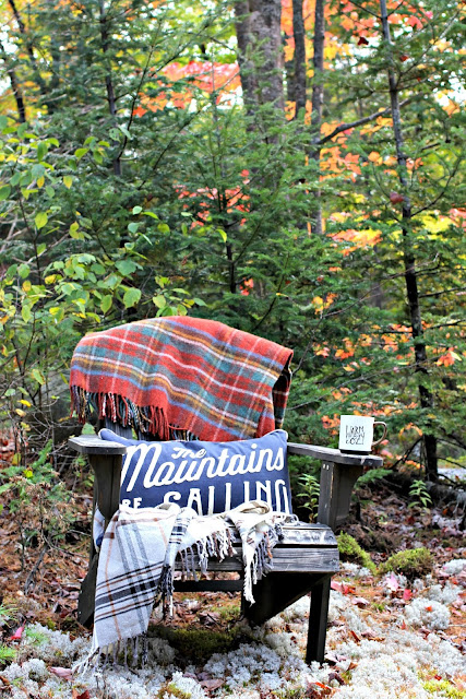The mountains are calling throw pillow with fall foliage - www.goldenboysandme.com