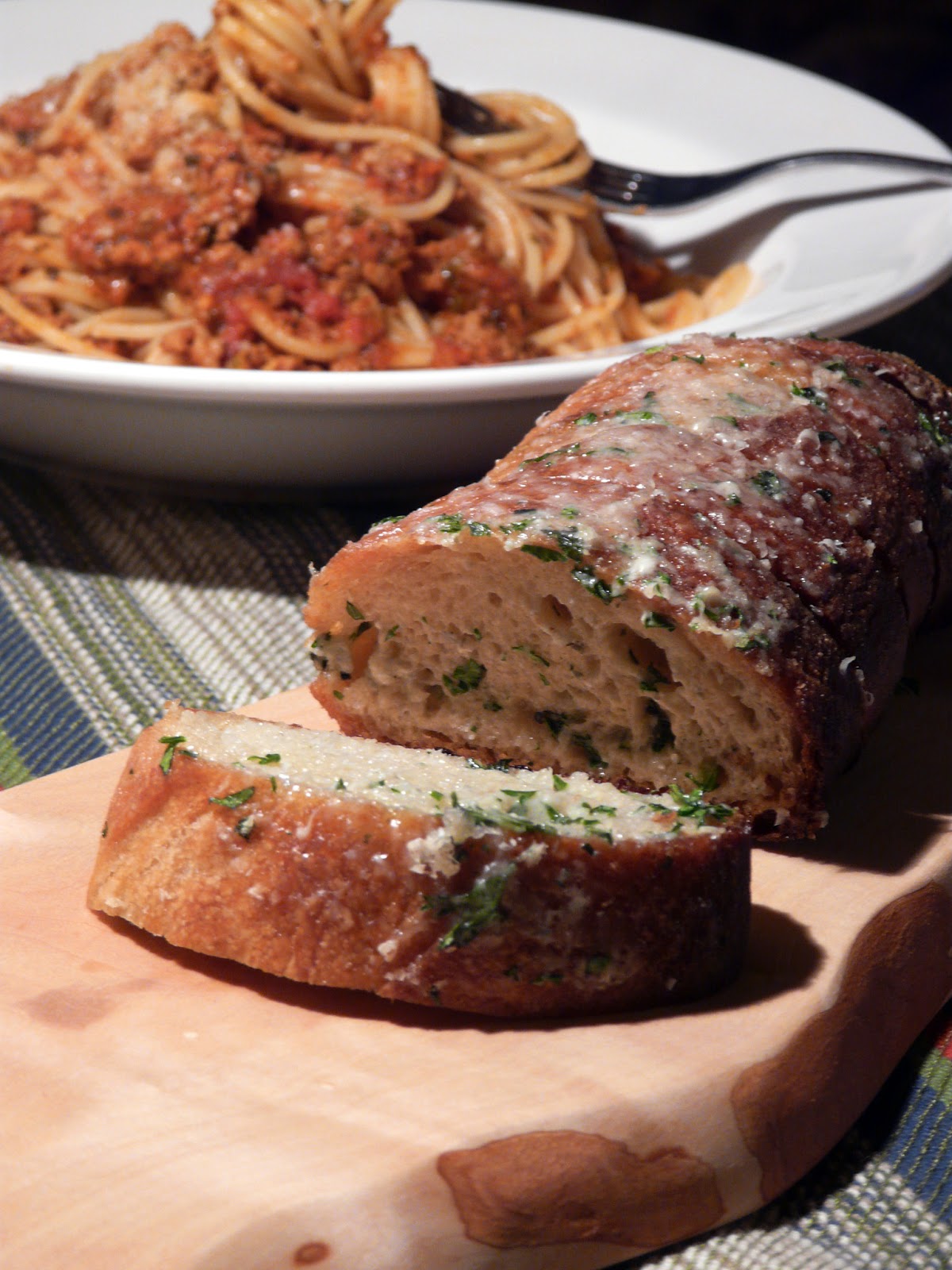 Thibeault's Table Spaghetti Bolognese with Garlic Bread