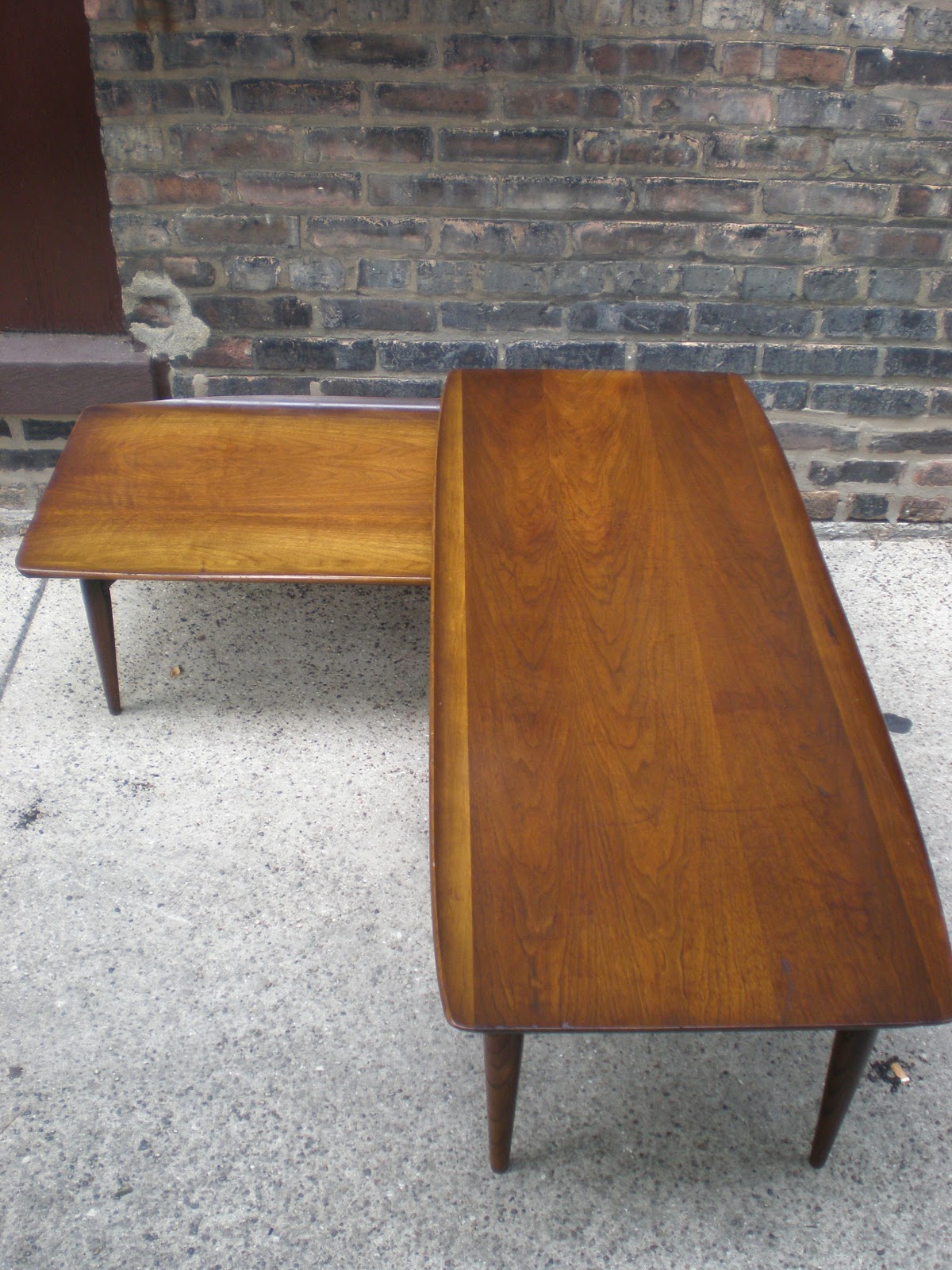 Mid Century Chicago Bassett Artisan Walnut Dual Level Swivel Coffee