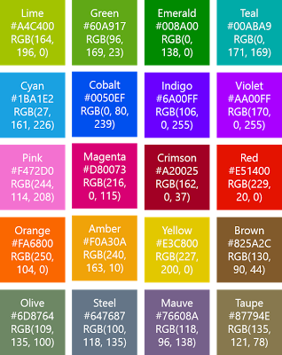 Kode Html Warna Metro Ala Windows 8