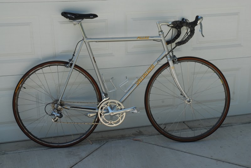 Rodger's Writing Bike Racks on a Classic Road Race Bicycle That Has No