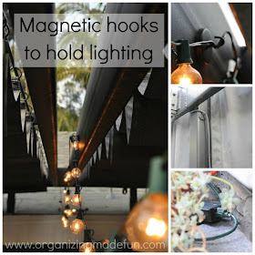 Magnetic hooks for lighting