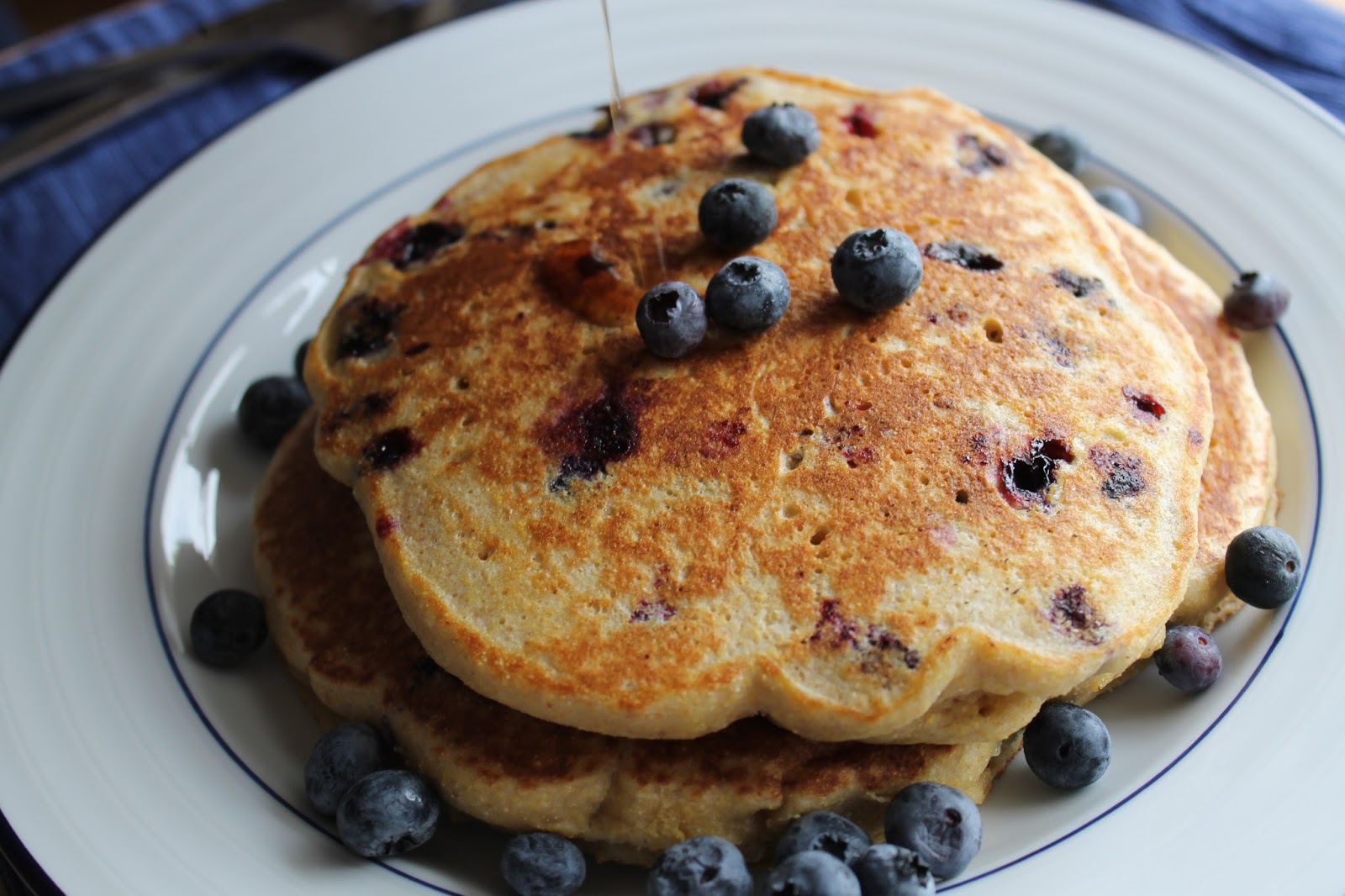 Life on Food Blueberry Cornmeal Pancakes