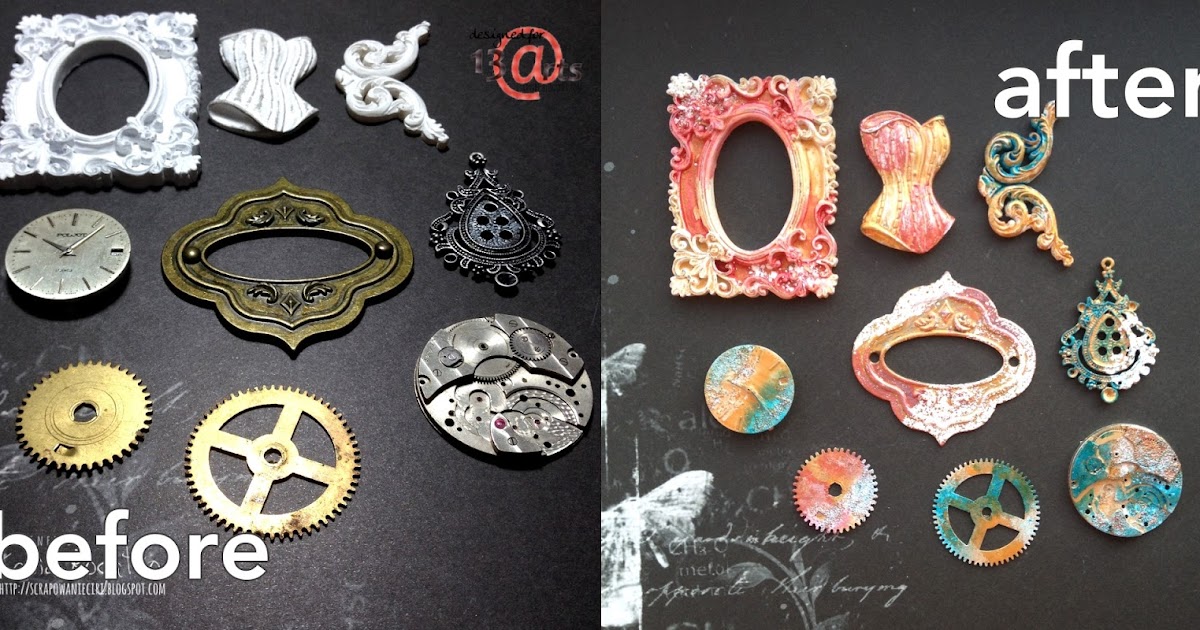 13arts How to decorate metal and resin elements tutorial by Kasia