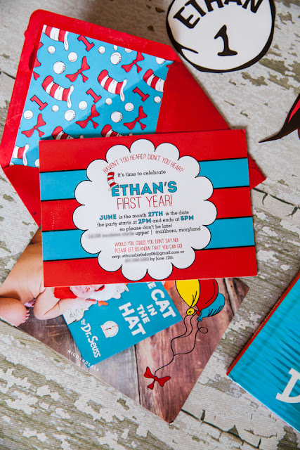 Dr. Seuss First Birthday Party Invitation