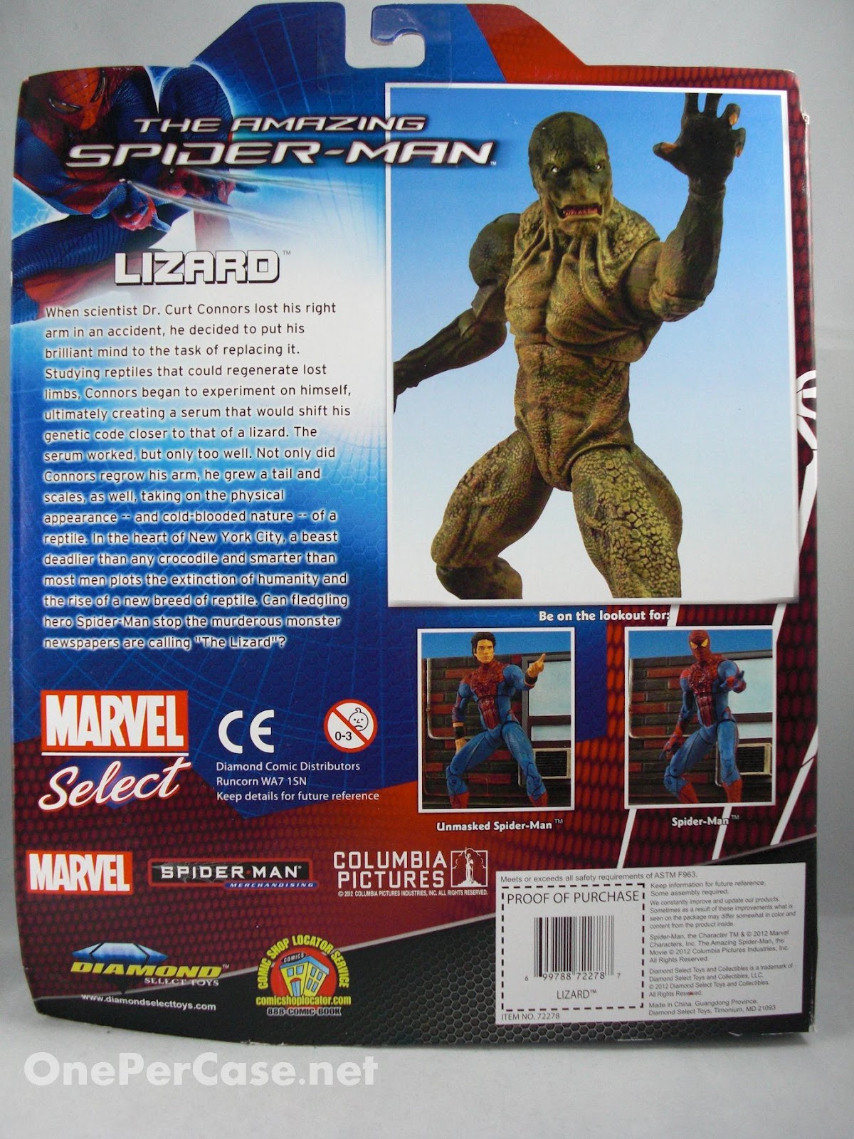One Per Case Amazing SpiderMan Marvel Select The Lizard