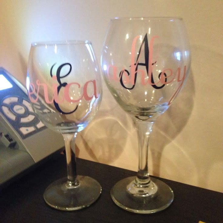 Erica Does It Herself Craft Night Vinyl Wine Glasses