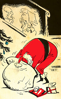 A Holiday Season with Frank and his Friend by Clarence 'Otis' Dooley - Curio & Co. www.curioandco.com - Illustration by Cesare Asaro under pseudonym Clarence 'Otis' Dooley
