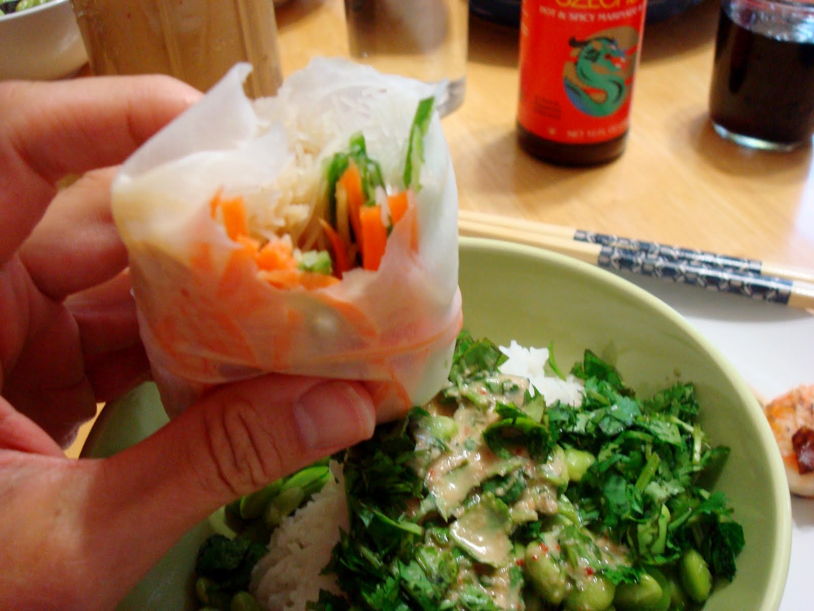 chacha's gluten free kitchen Meatless Monday Asian Salad Rolls