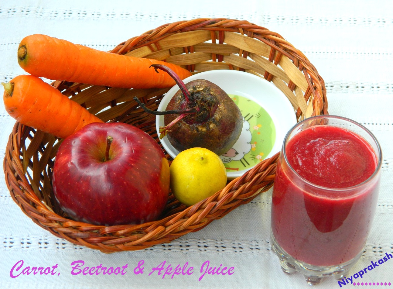 Niya's World Carrot, Beetroot & Apple Juice
