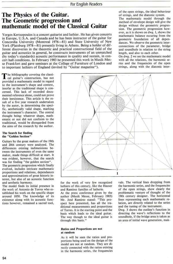 Kertsopoulos-First page in English Mathematical Model of the Guitar