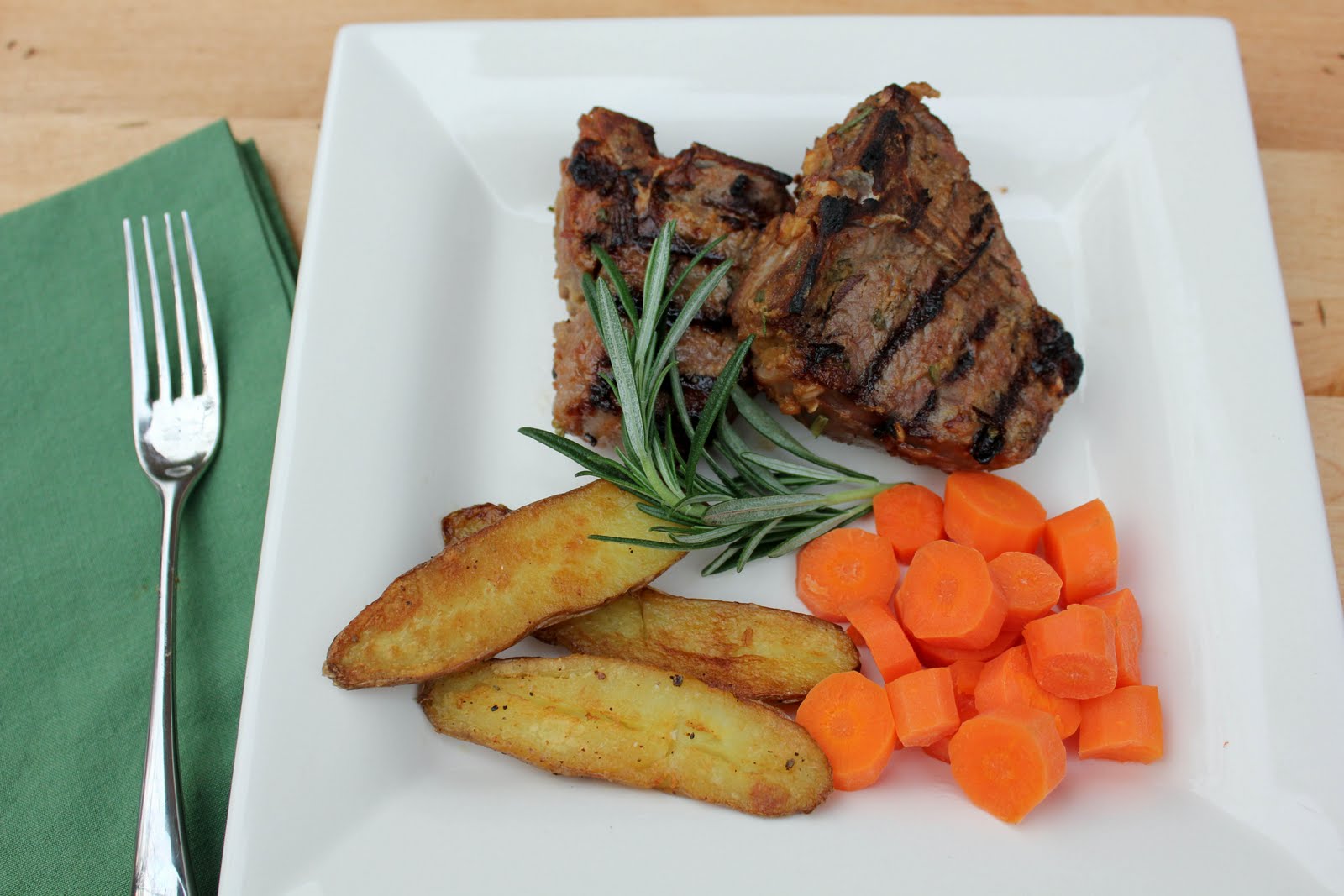 Grilled Lamb Chops with Mustard, Rosemary and Garlic