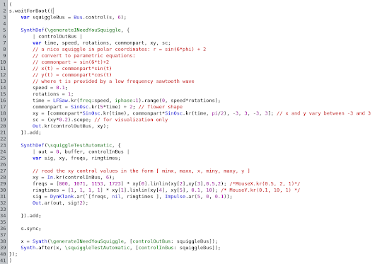 Automating squiggles in supercollider
