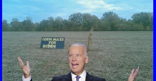 Chattering Teeth Joe Biden In The Corn Maze