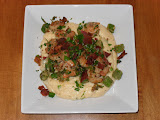 Shrimp and Cheese Grits with Fried Okra