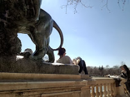 Lector en el Parque del Retiro, Madrid febrero 2014