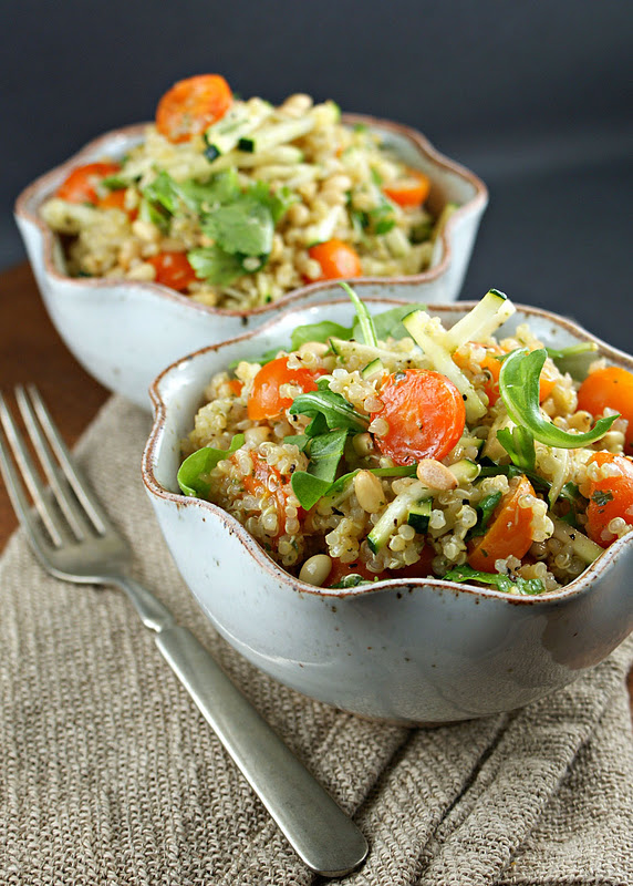 Authentic Suburban Gourmet Quinoa Salad with Zucchini, Arugula