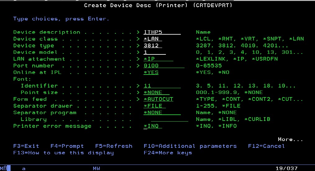 iSeries AS400 IP Printing