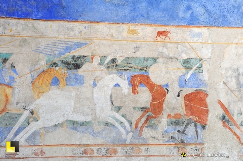 Fresque peinte du château comtal à Carcassonne photo pascal blachier
