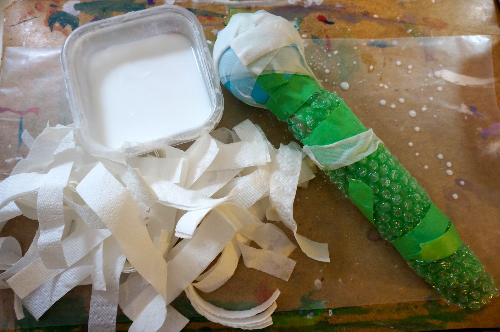 that artist woman Papier Mache Caterpillar