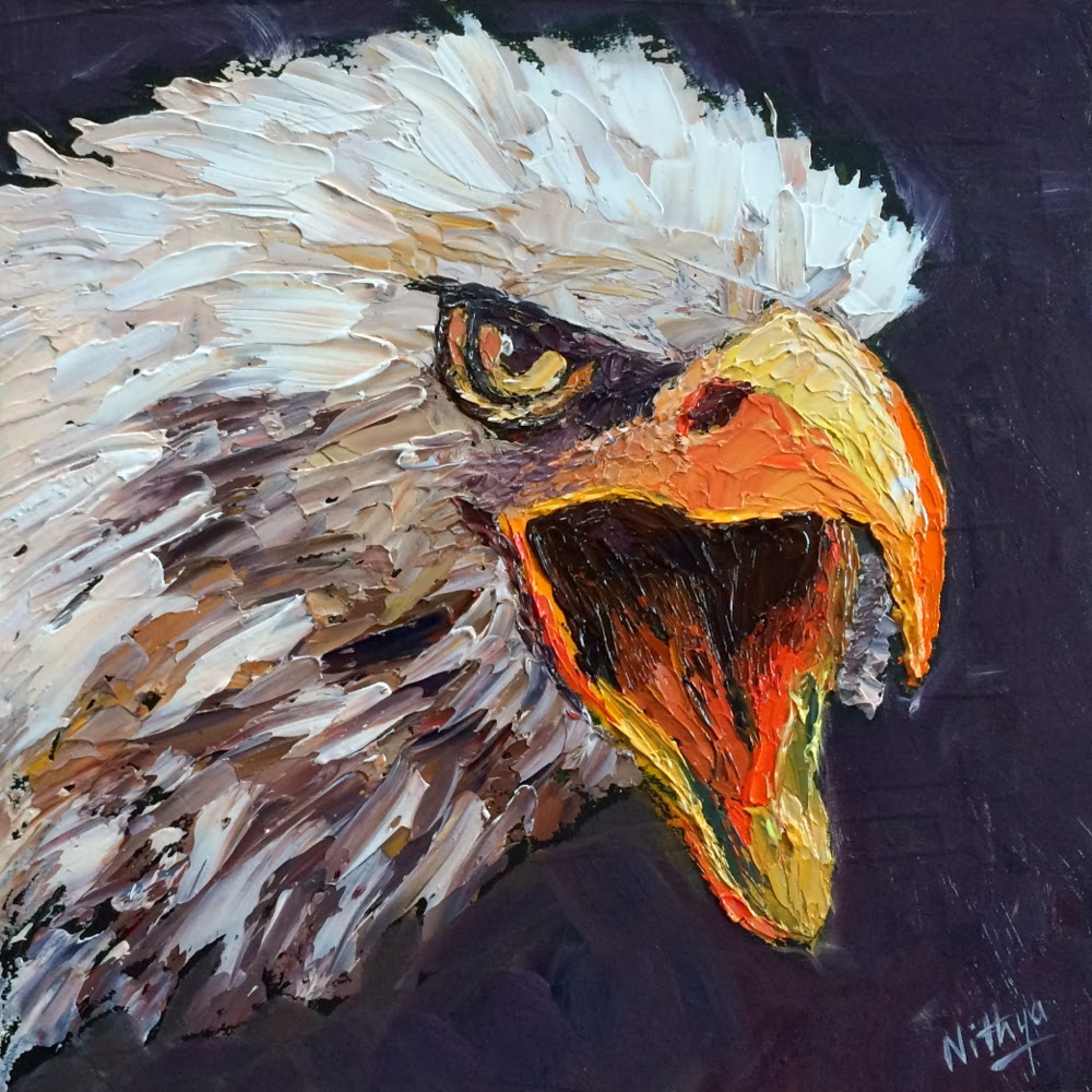 Nithya Swaminathan Original Paintings SOLD Angry Bird Original