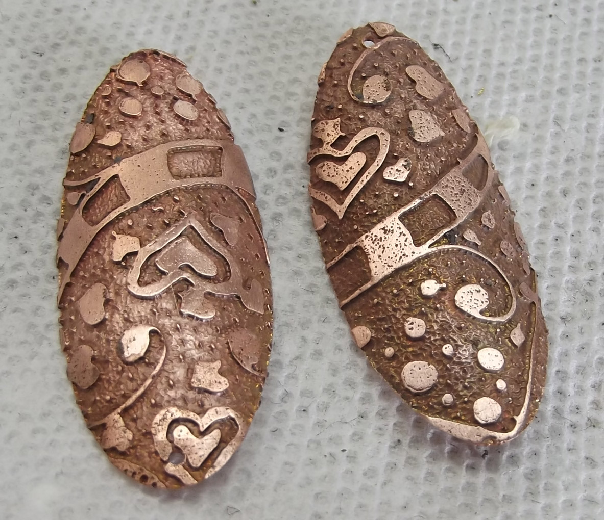 Etching Copper Pipe and Blanks with Zentangle Stamp