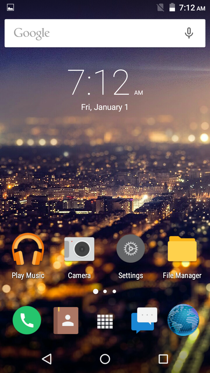 Primo H4 Home screen