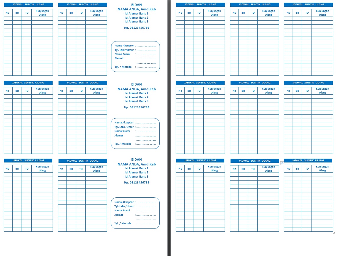 Format Kartu Kebidanan Untuk Pendukung BPM KTI Kebidanan