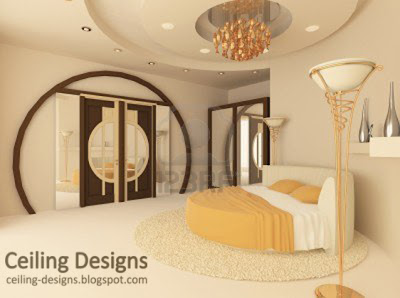  master bedroom design ideas with suspended ceiling and round bed