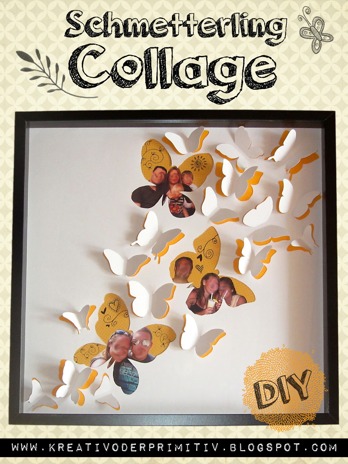 Kreativ Oder Primitiv Schmetterling Collage
