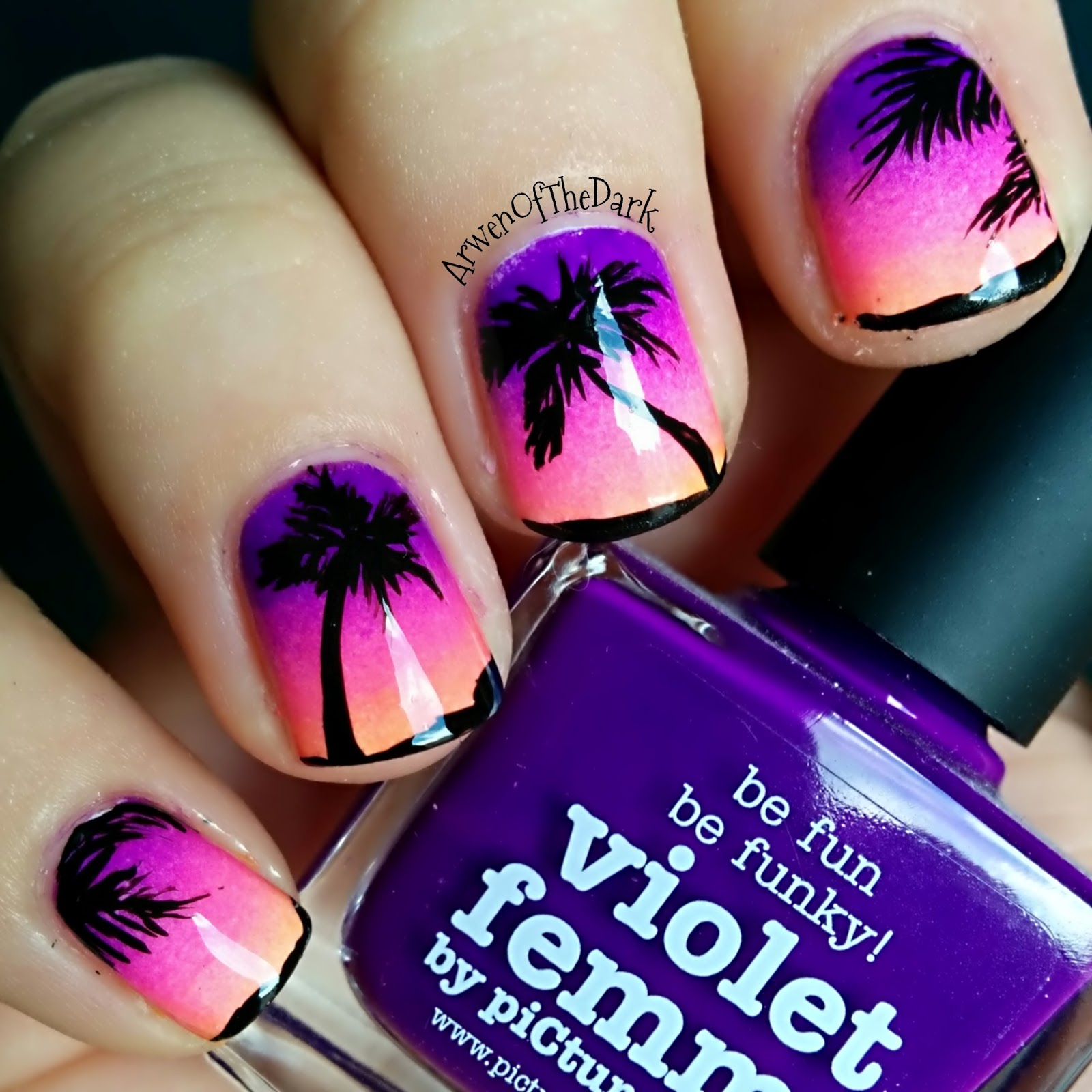Nail Art Coven: Mags' Paradise Palm Trees Nail Art