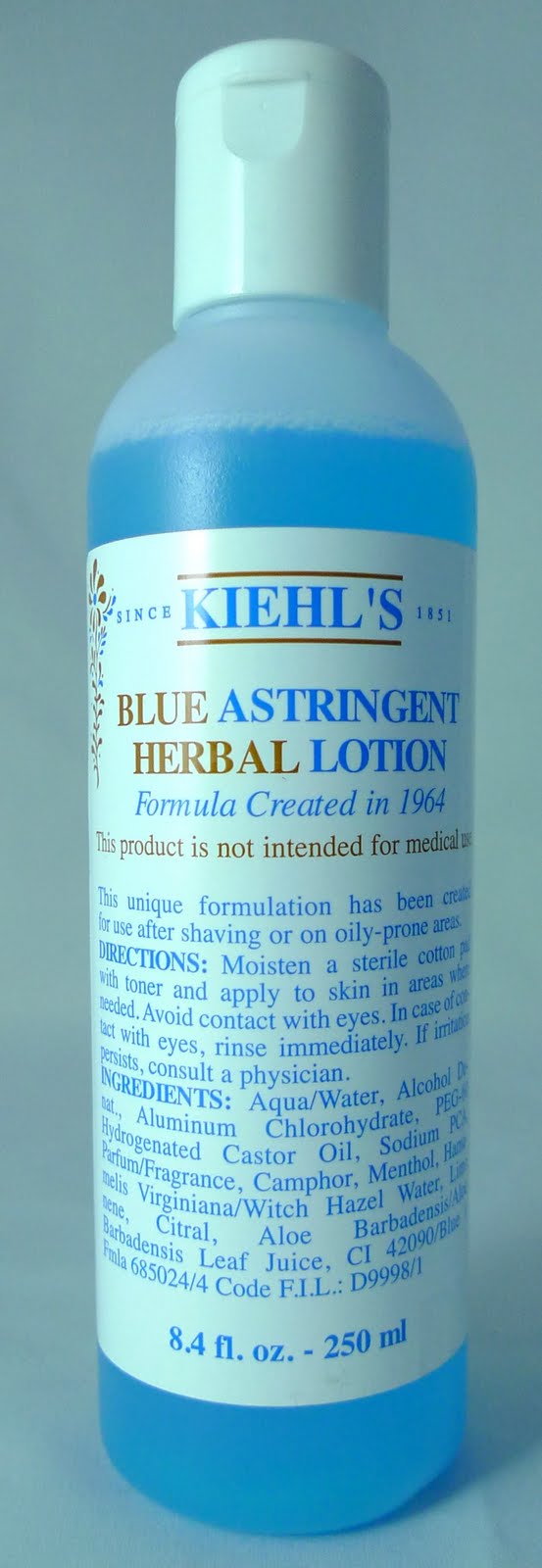 PRODUCT SPOTLIGHT KIEHL'S BLUE ASTRINGENT HERBAL LOTION The Beauty